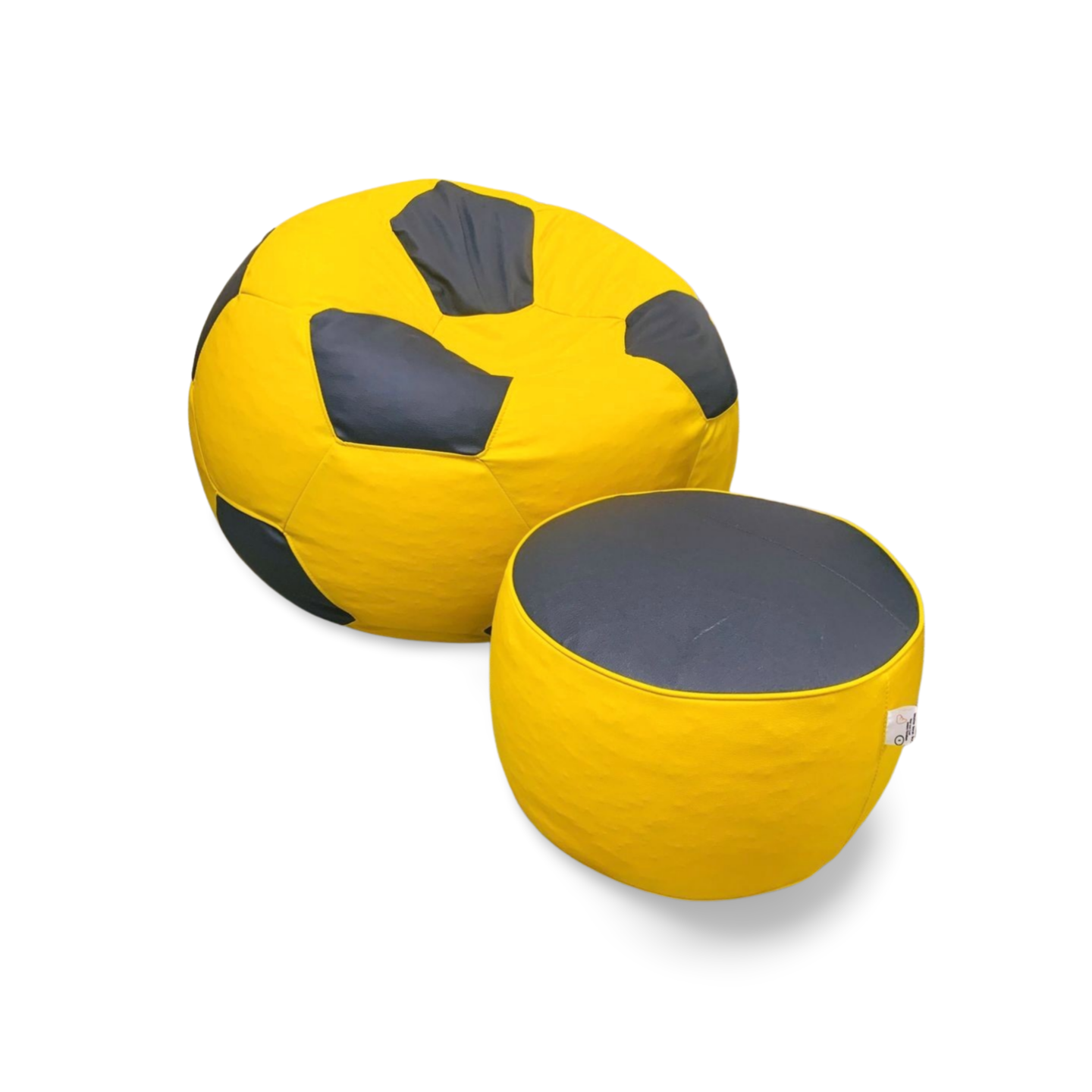 4XL PREMIUM YELLOW AND GREY FOOTBALL BEAN BAG