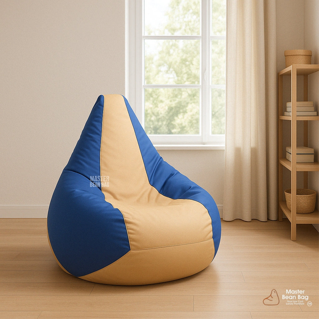 4XL PREMIUM CREAM AND BLUE BEAN BAG