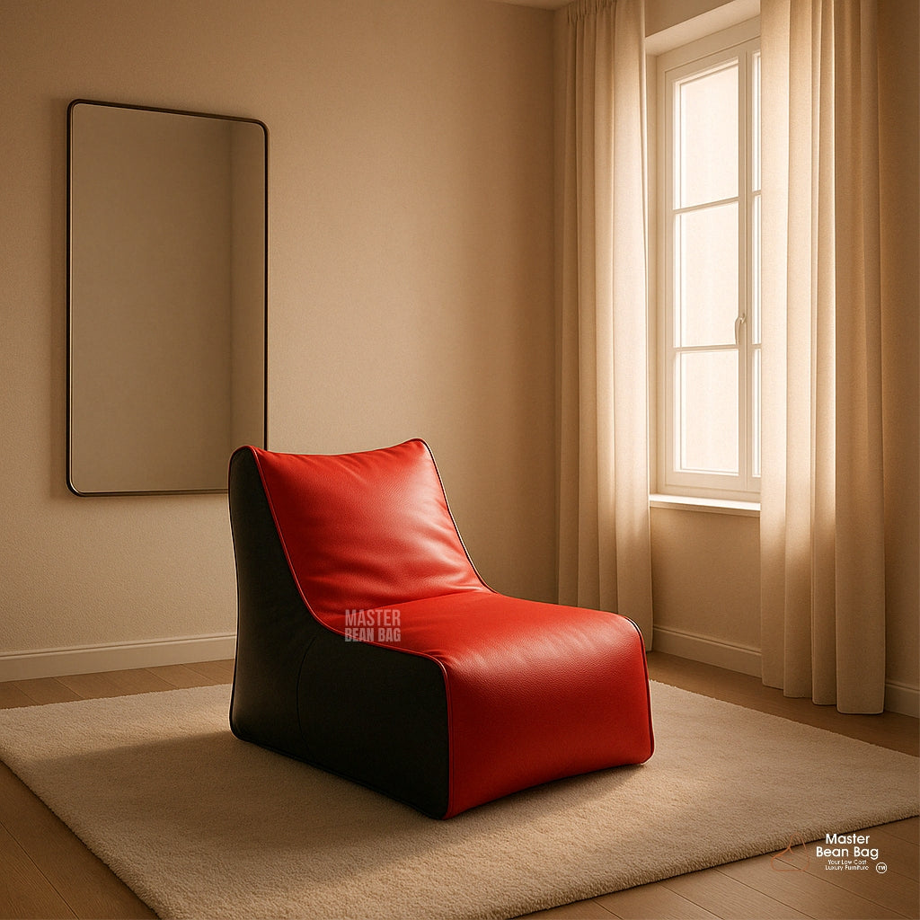 6XL PREMIUM RED AND BLACK LOUNGER SOFA BEAN BAG
