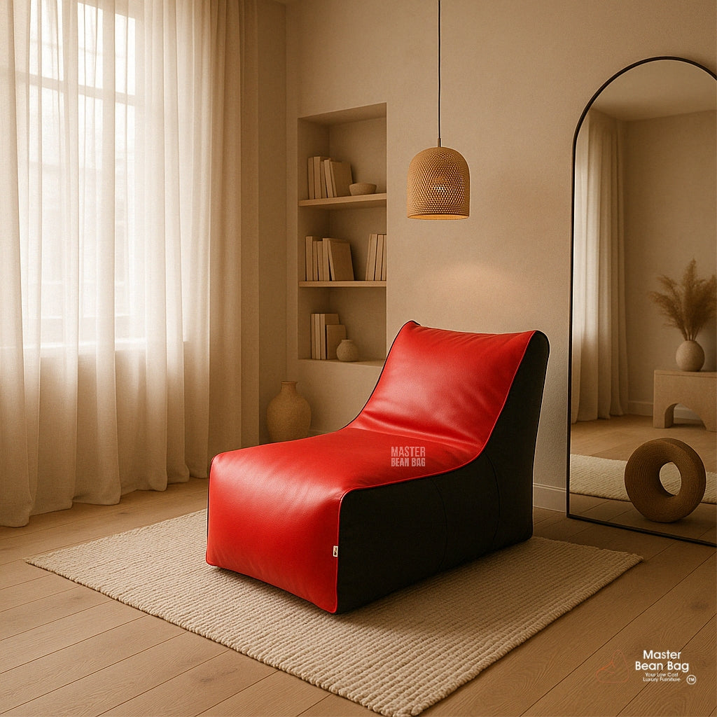 6XL PREMIUM RED AND BLACK LOUNGER SOFA BEAN BAG