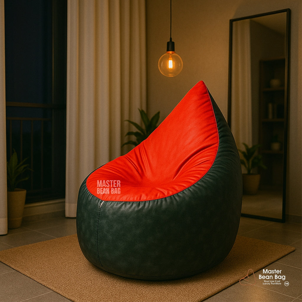 4XL DT MILITERY GREEN AND PREMIUM RED RECLINER BEAN BAG