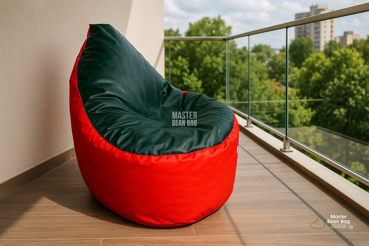 4XL PREMIUM RED AND  DT MILITERY GREEN RECLINER BEAN BAG