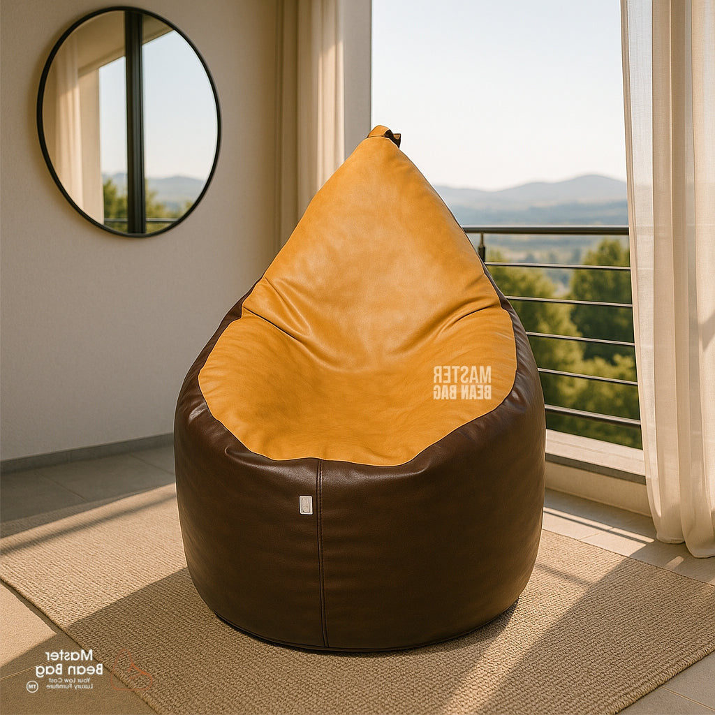 4XL PREMIUM COFFEE BROWN AND DT GOLDEN RECLINER BEAN BAG