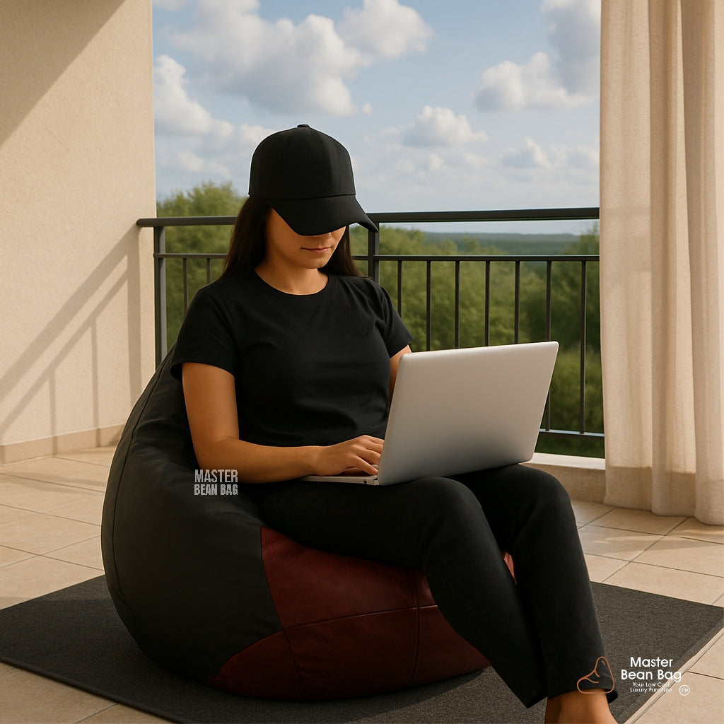 5XL PREMIUM LIGHT BROWN AND BLACK BEAN BAG