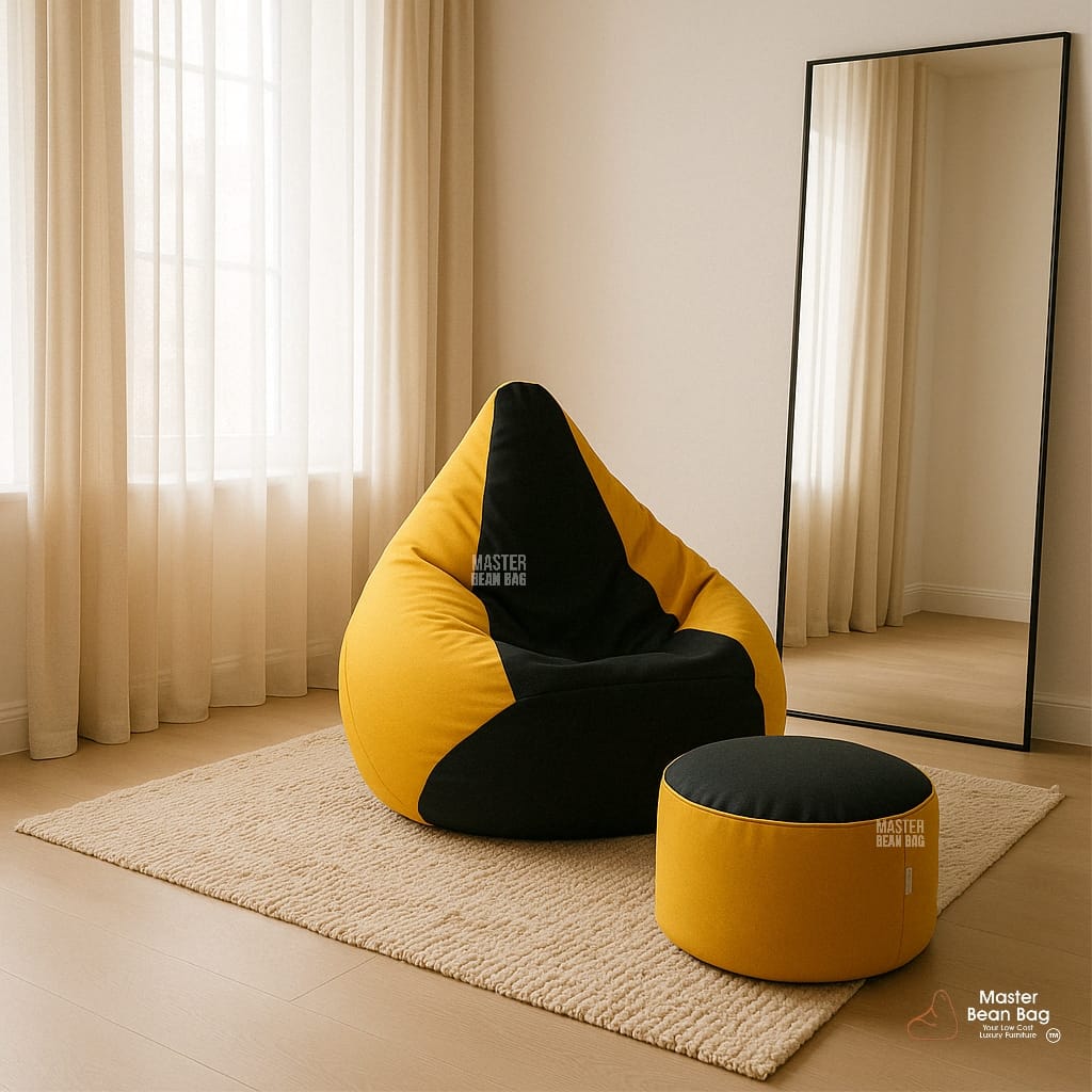 5XL PREMIUM YELLOW AND BLACK BEAN BAG